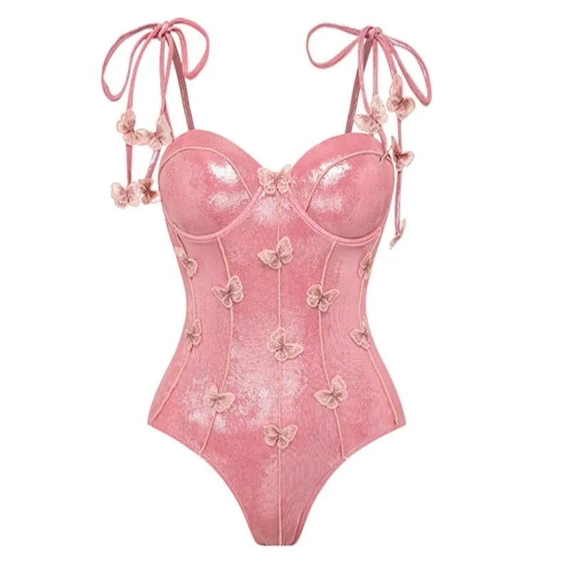 Bikini Bodysuit Swimwear Women With Skirt Bathing Suit Summer New Ruffle Splice Print Beachwear Holiday Bikini Cover Ups Outfits