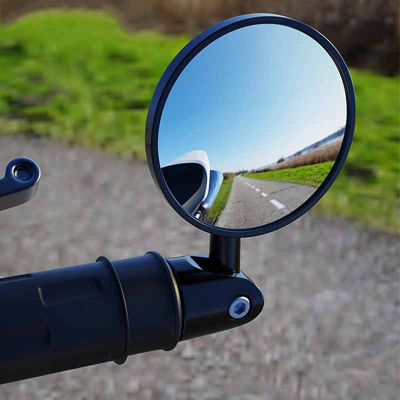 Motorcycle Handlebar Rearview Mirror Handlebar Extended Rear View Mirror Small Mirror Blind Spot Wide View Safety Turning Mirror