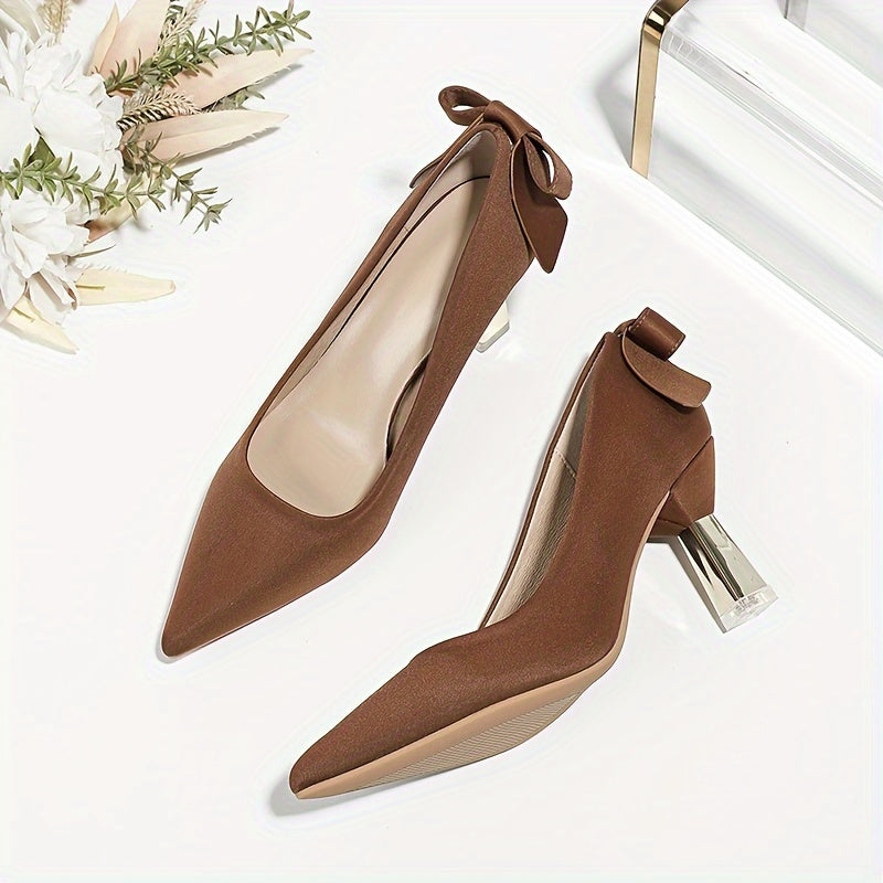 [All Seasons Soft High Heels] High Heels Are Soft And Fashionable In All Seasons, With Versatile Bow Ties And Thick Heels. They Are Elegant And Single Shoes