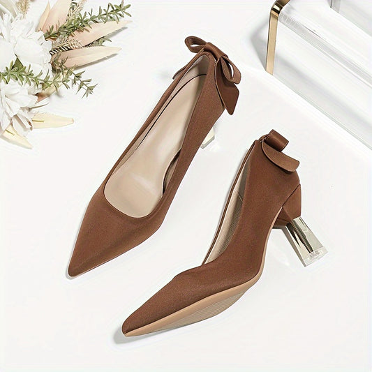 [All Seasons Soft High Heels] High Heels Are Soft And Fashionable In All Seasons, With Versatile Bow Ties And Thick Heels. They Are Elegant And Single Shoes