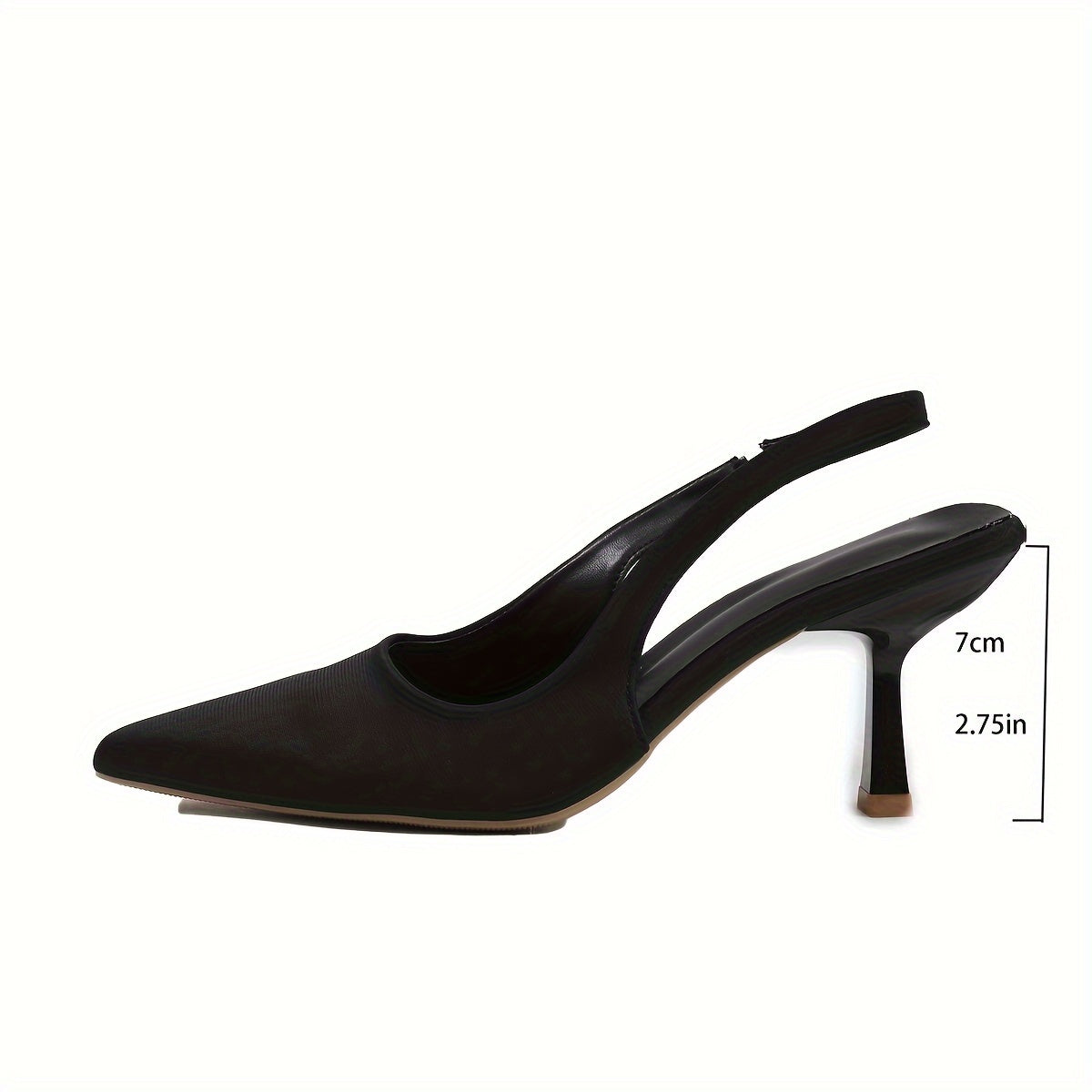 Women's Solid Color Stiletto Heeled Sandals, Elegant Pointed Toe Ankle Strap Heels, Fashion Slingback Pumps