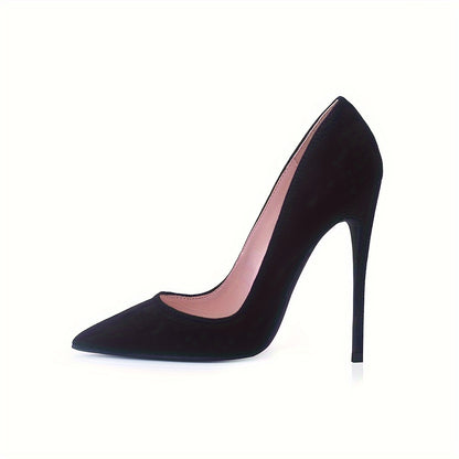Solid Color Elegant High Heels, Women's Pumps Pointed Toe Stilettos, Women's Shallow Mouth Slip On Party