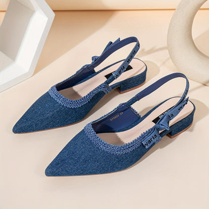 Side Letter Woven Straps, Sweet And Elegant, Fashionable, Sexy, Comfortable, Versatile Low-Heeled Shoes with Chunky Heels.