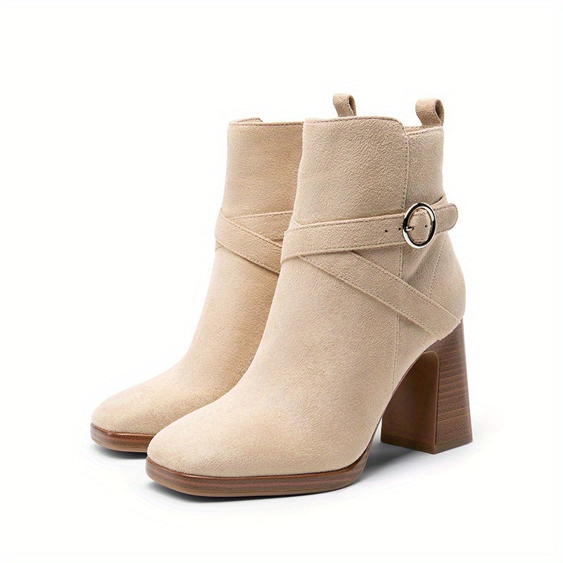 Women's Ankle Boots, Women's Boots, Fashion High Heels Bridesmaid Shoes for Wedding Season, Autumn Winter Boots, Chic Classic And Versatile Style Bootie for Women, High Heel Block Heel, with Side Zipper