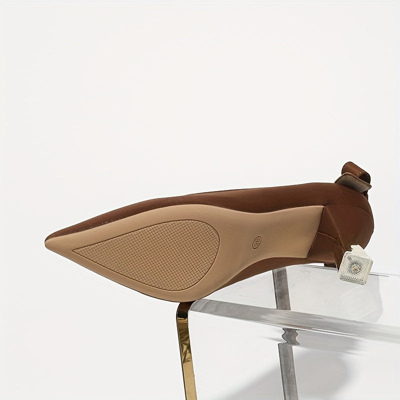 [All Seasons Soft High Heels] High Heels Are Soft And Fashionable In All Seasons, With Versatile Bow Ties And Thick Heels. They Are Elegant And Single Shoes
