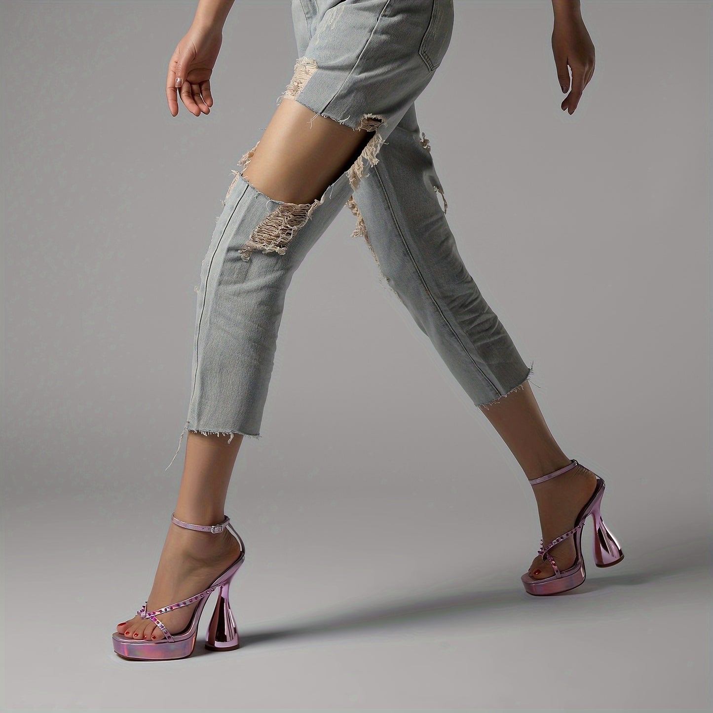 vivianly Elegant Square Toe Platform High Heels Ankle Strap Chunky Block Heel Sandals - Lace Up, Synthetic Leather Upper, Rubber Sole, All-Season Wear - North America Special Project