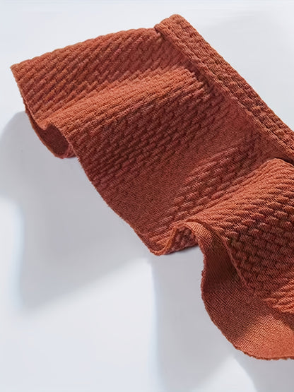 High Waist 2 Piece Ruffle Trim Black Stretchy Solid Color Bikini, Cute & Stylish Women's Swimwear & Clothing