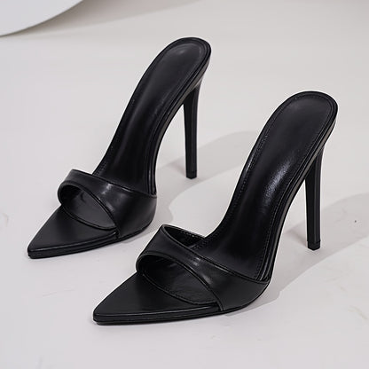 Women's Solid Color High Heels, Fashion Point Toe Dress Pumps, Stylish Slip On Heels