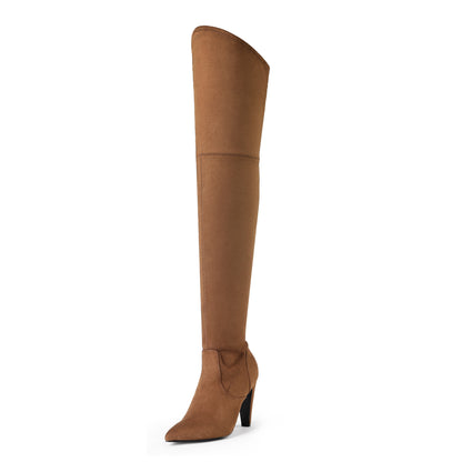 Women'S Thigh High Boots Over The Knee Heels Long Sexy Pointed Toe Boots