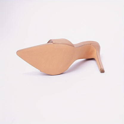 Women's Solid Color High Heels, Fashion Point Toe Dress Pumps, Stylish Slip On Heels
