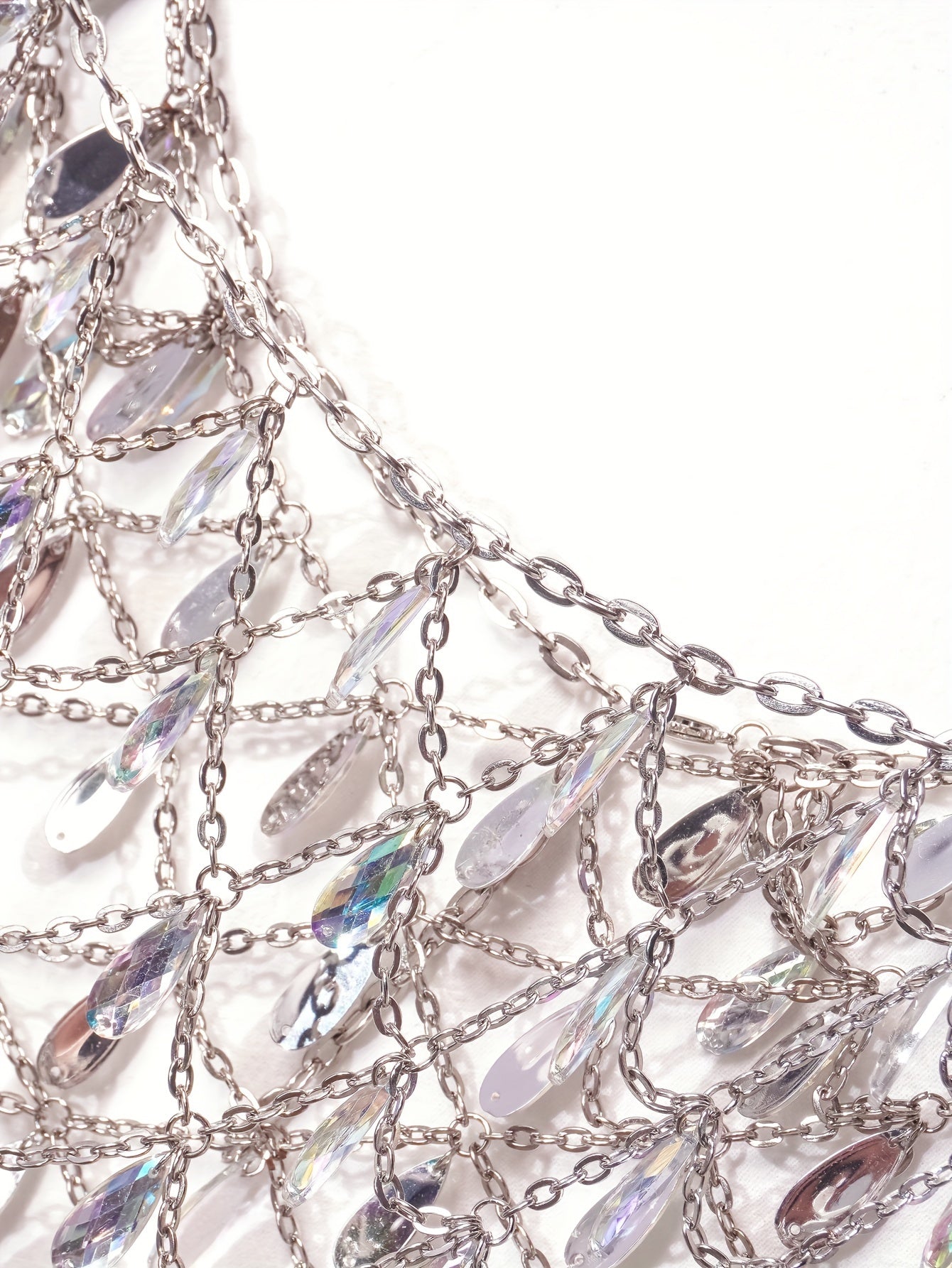 Glittering Rhinestone Chain Mini Skirt - Hollow Out Design for Vacation Glam - Perfect for Party & Beach Wear - Chic Womens Clothing