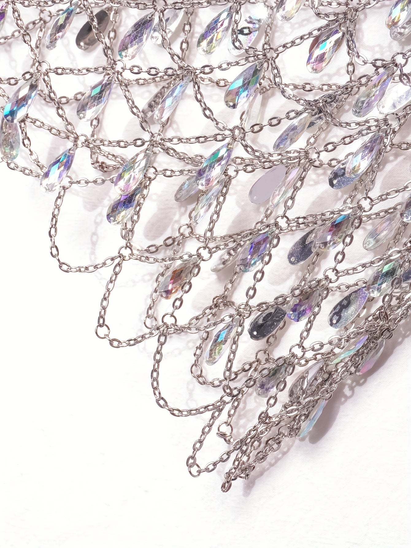 Glittering Rhinestone Chain Mini Skirt - Hollow Out Design for Vacation Glam - Perfect for Party & Beach Wear - Chic Womens Clothing