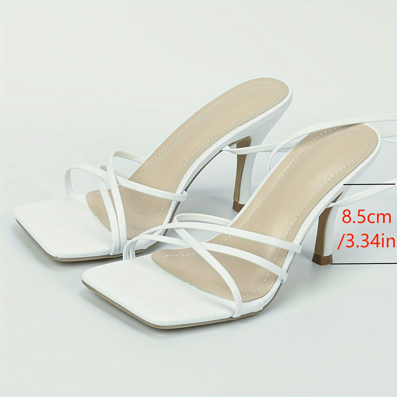 Elegant Women'S Summer High Heels - Open-Toe Ankle Strap Stiletto Sandals with Transparent Laces, Square Toe & Thin Heel for Parties, Casual Dates, and Formal Events, Dressy Sandals | Transparent Laceup Heels | Rubber Sole, S
