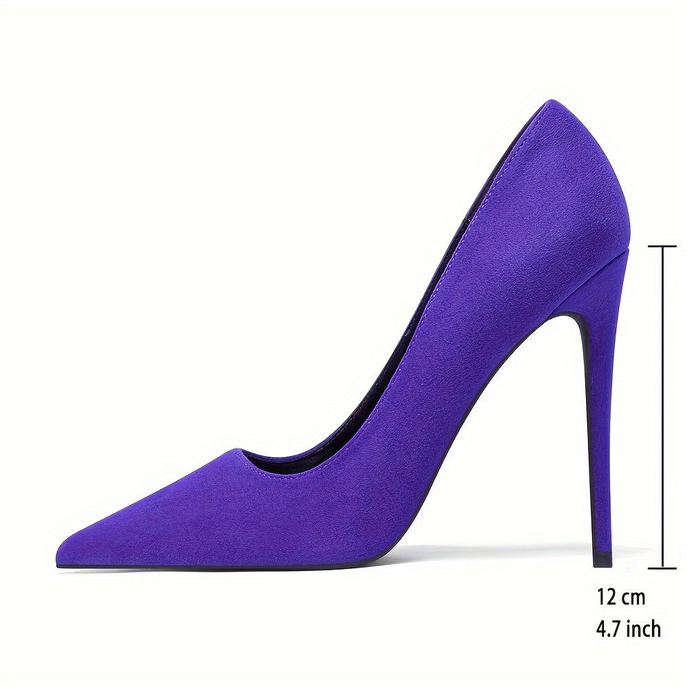 Solid Color Elegant High Heels, Women's Pumps Pointed Toe Stilettos, Women's Shallow Mouth Slip On Party