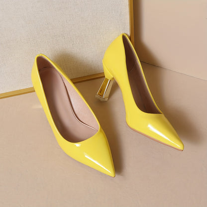 Women's Fashion High Heels, Solid Color Pointed Toe Dress Pumps, Stylish Party & Banquet Shoes