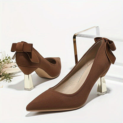 [All Seasons Soft High Heels] High Heels Are Soft And Fashionable In All Seasons, With Versatile Bow Ties And Thick Heels. They Are Elegant And Single Shoes