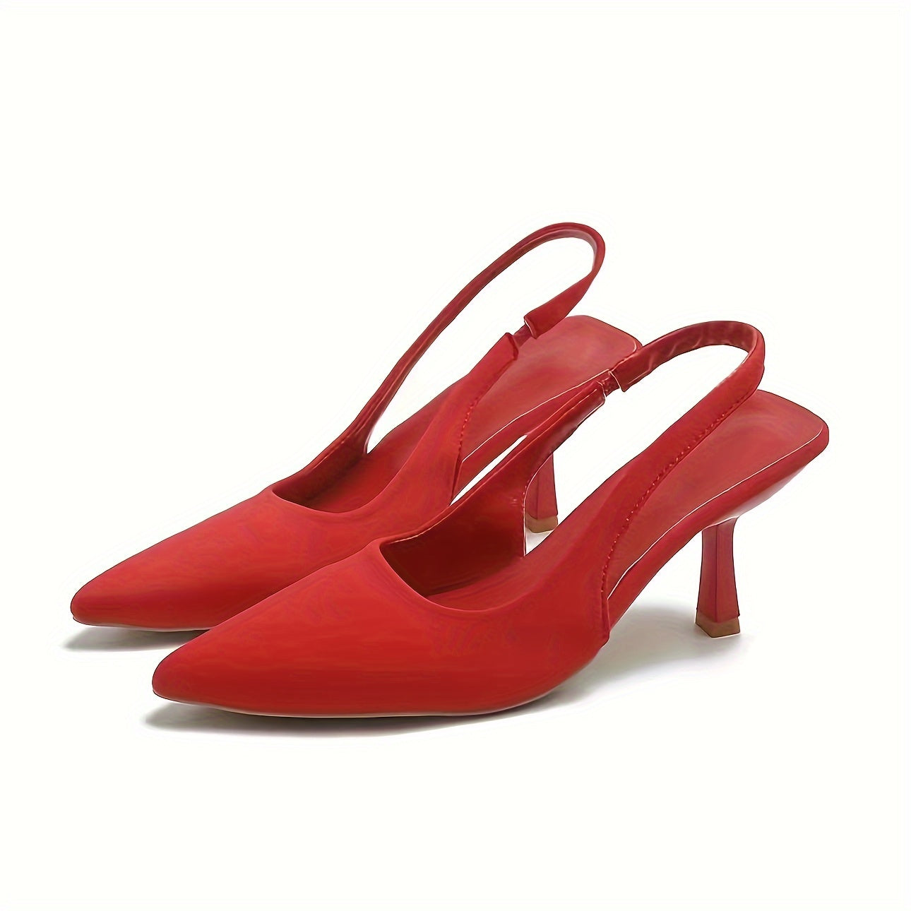 Women's Solid Color Stiletto Heeled Sandals, Elegant Pointed Toe Ankle Strap Heels, Fashion Slingback Pumps