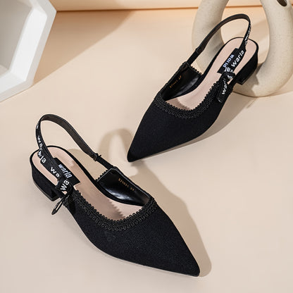 Side Letter Woven Straps, Sweet And Elegant, Fashionable, Sexy, Comfortable, Versatile Low-Heeled Shoes with Chunky Heels.