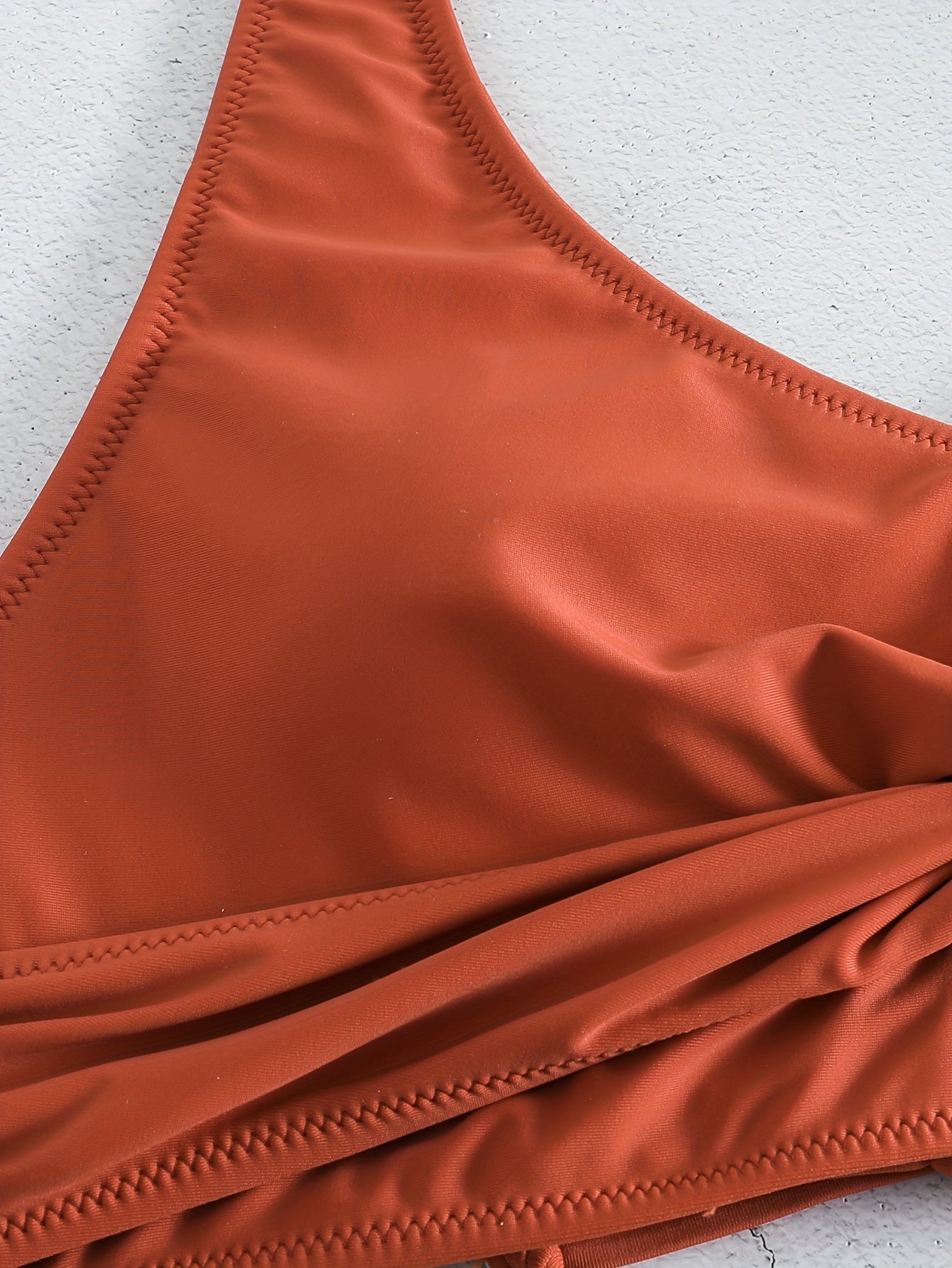 2 Piece Set Bikini - V Neck Criss Cross Straps, Tie Side, High Waist, Solid Color, Layered, Comfortable, Flattering, Women's Swimwear & Clothing for Beach Vacation