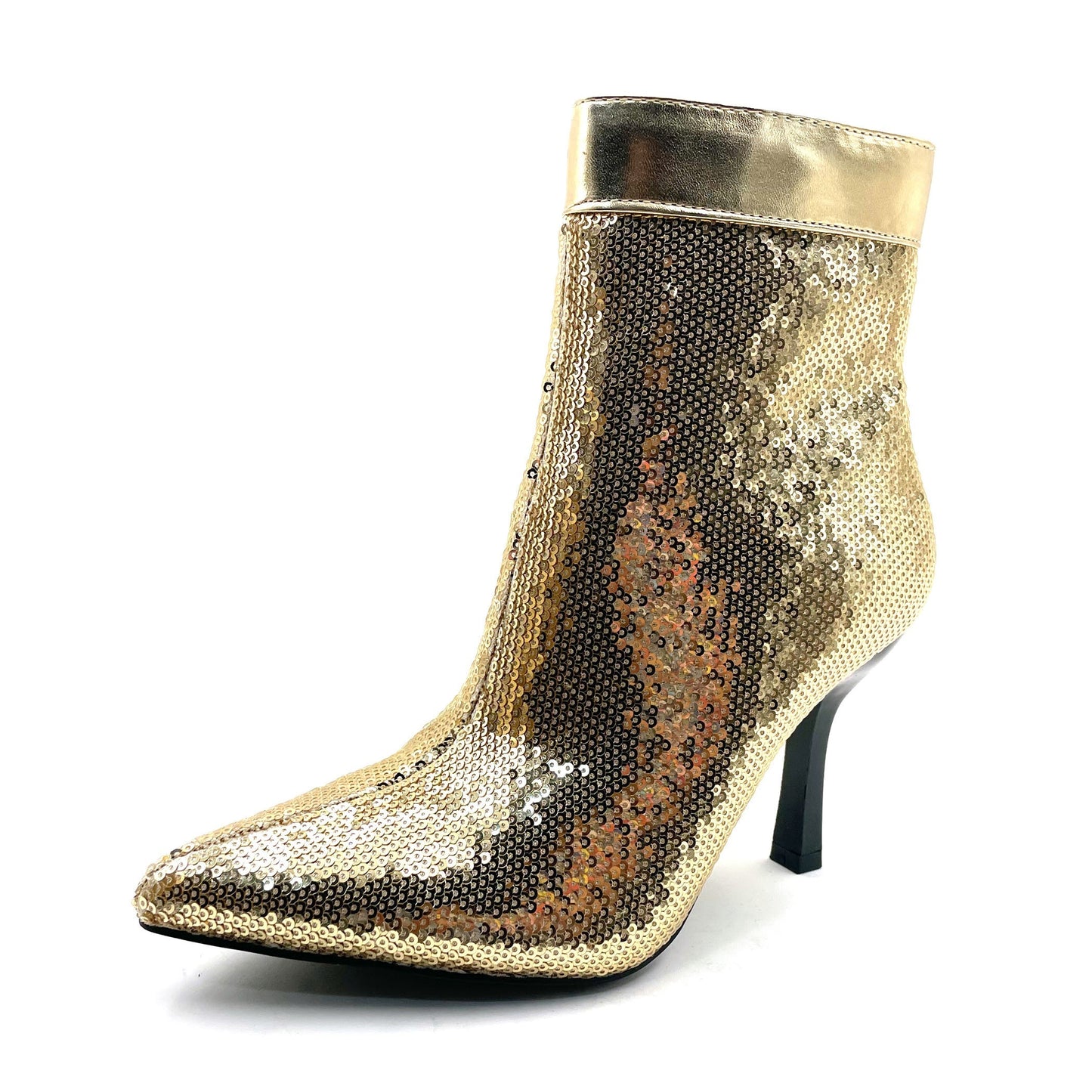 Rhinestone Cowboy Boots Sparkly Ankle Cowgirl Booties For Women Pointed Toe Side Zipper Western Glitter Mid Calf Short Fashion Boots With Diamond Stiletto Heels For Party Wedding Casual